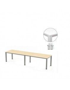 MESA EXECUTIVE DOBLE DE ROCADA 360x80 CM COLOR BLANCO / BLANCO
