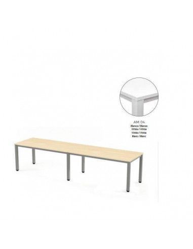 MESA EXECUTIVE DOBLE DE ROCADA 360x80 CM COLOR BLANCO / BLANCO
