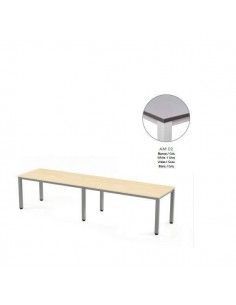 MESA EXECUTIVE DOBLE DE ROCADA 360x80 CM COLOR BLANCO / GRIS