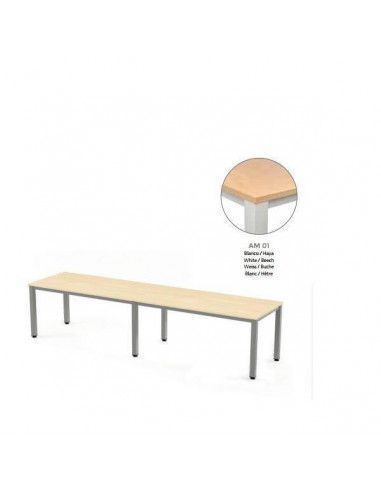 MESA EXECUTIVE DOBLE DE ROCADA 360x80 CM COLOR BLANCO / HAYA