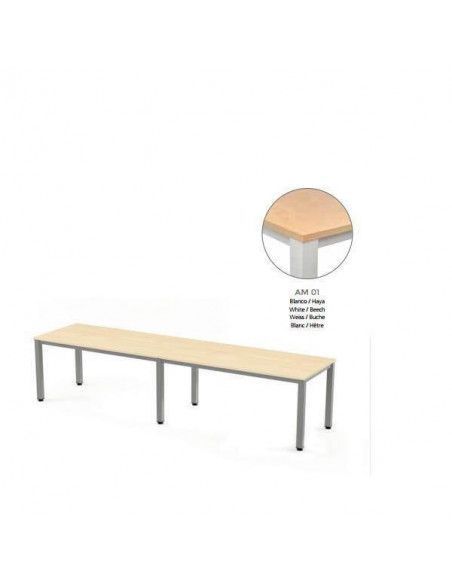 MESA EXECUTIVE DOBLE DE ROCADA 360x80 CM COLOR BLANCO / HAYA