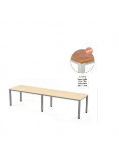 MESA EXECUTIVE DOBLE DE ROCADA 360x80 CM COLOR BLANCO/ ROBLE