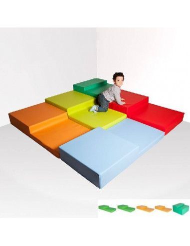 SET DE 5 MATERIALES DE PSICOMOTRICIDAD PARA NIÑOS DE 6 A 18 MESES 180X180X32 CM
