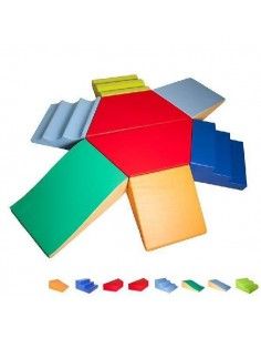 SET DE 8 PIEZAS PARA PSICOMOTRICIDAD INFANTIL DE 290X240X30 CM PARA NIÑOS DE 18 MESES A 3 AÑOS