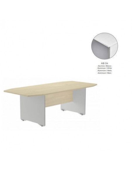 MESA DE ROCADA MODELO MEETING TAMAÑO DE 220x100x72 CM ALUMINIO / BLANCO