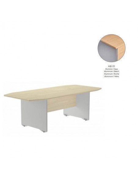 MESA DE ROCADA MODELO MEETING TAMAÑO DE 220x100x72 CM ALUMINIO / HAYA