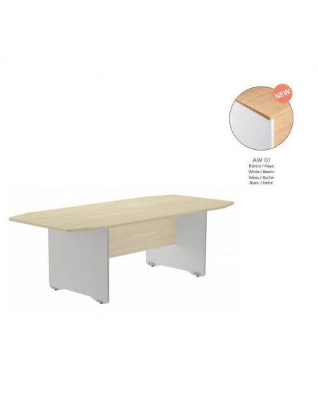 MESA DE ROCADA MODELO MEETING TAMAÑO DE 220x100x72 CM BLANCO / HAYA