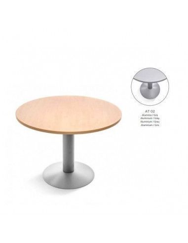 MESA DE ROCADA MODELO MEETING REDONDA120 CM DE DIÁMETRO COLOR ALUMINIO / GRIS