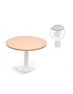 MESA DE ROCADA MODELO MEETING REDONDA120 CM DE DIÁMETRO COLOR BLANCO / GRIS