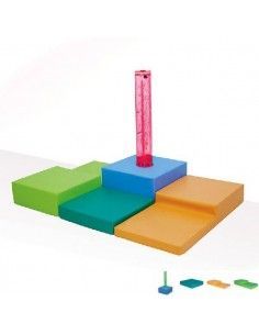 CONJUNTO DE 3 PIEZAS DE PSICOMOTRICIDAD Y UN TUBO SENSORIAL DE SUMO DIDACTIC 180X120X30 CM