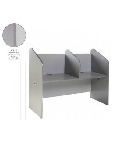 MESA DE ROCADA MODELO WELCOME CALL CENTER DOBLE 166 CM ALUMINIO / GRIS