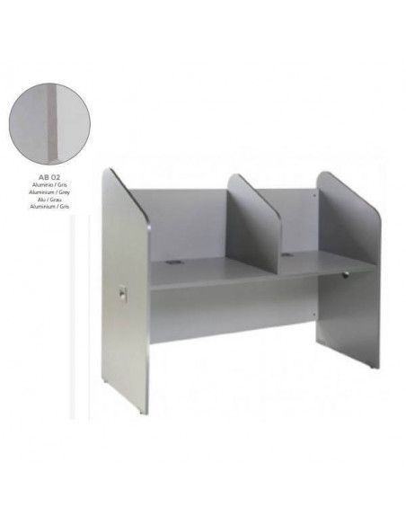 MESA DE ROCADA MODELO WELCOME CALL CENTER DOBLE 166 CM ALUMINIO / GRIS