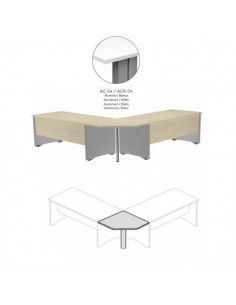 MESA DE ROCADA EN ÁNGULO DE 90º  80X80 CM PARA WORK/METAL COLOR BLANCO