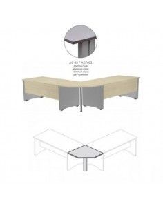 MESA DE ROCADA EN ÁNGULO DE 90º  80X80 CM PARA WORK/METAL COLOR GRIS