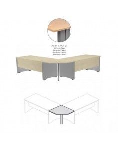 MESA DE ROCADA EN ÁNGULO DE 90º  80X80 CM PARA WORK/METAL COLOR HAYA