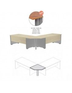MESA DE ROCADA EN ÁNGULO DE 90º  80X80 CM PARA WORK/METAL COLOR ROBLE