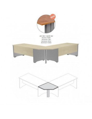 MESA DE ROCADA EN ÁNGULO DE 90º  80X80 CM PARA WORK/METAL COLOR ROBLE