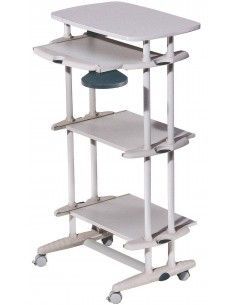 MESA ORDENADOR RD-5220 DE ROCADA EN FORMA DE TORRE ALTA COLOR GRIS 140X50 CM
