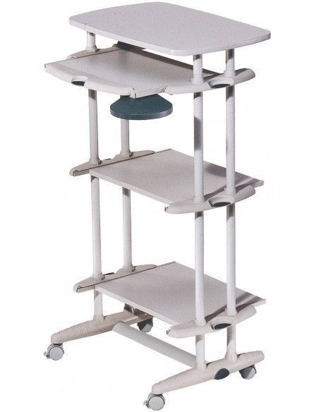 MESA ORDENADOR RD-5220 DE ROCADA EN FORMA DE TORRE ALTA COLOR GRIS 140X50 CM