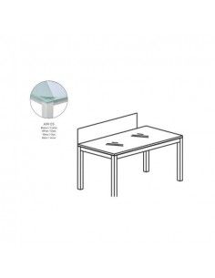 PANEL DIVISOR 45x136 CM MELAMINA COLOR BLANCO PARA MESA INDIVIDUAL CRISTAL