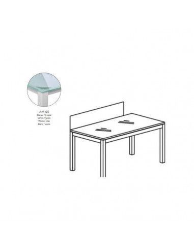 PANEL DIVISOR 45x136 CM MELAMINA COLOR BLANCO PARA MESA INDIVIDUAL CRISTAL