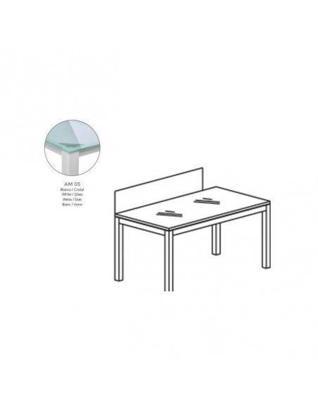 PANEL DIVISOR 45x136 CM MELAMINA COLOR BLANCO PARA MESA INDIVIDUAL CRISTAL