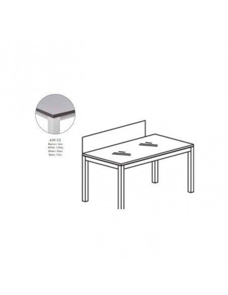 PANEL DIVISOR 45x136 CM MELAMINA COLOR GRIS PARA MESA INDIVIDUAL CRISTAL