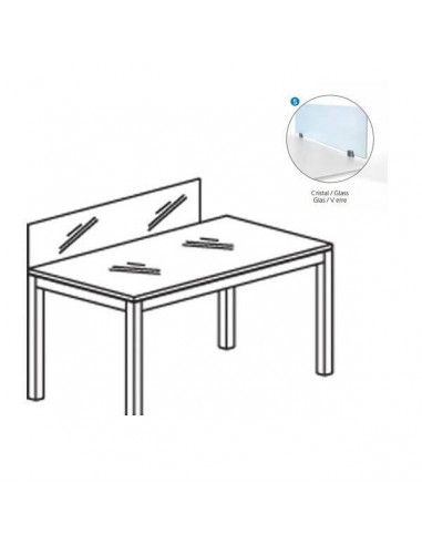 SEPARADOR DE CRISTAL PARA MODELO EXECUTIVE TAMAÑO 40x146 CM (MESA INDIVIDUAL CRISTAL)
