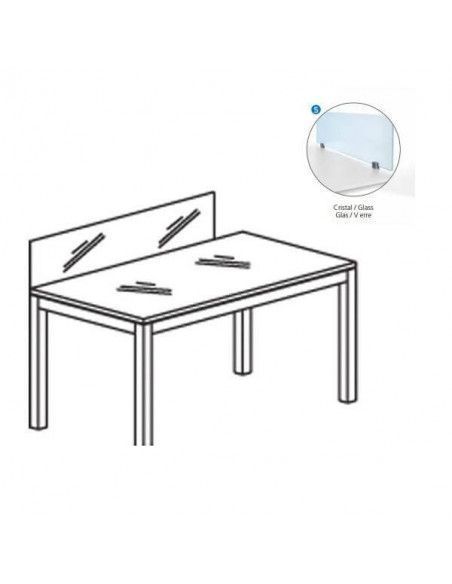 SEPARADOR DE CRISTAL PARA MODELO EXECUTIVE TAMAÑO 40x70 CM (MESA INDIVIDIAL CRISTAL)