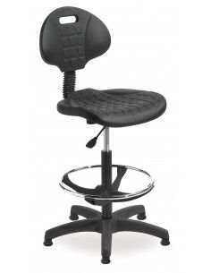 TABURETE INDUSTRIAL DE ROCADA REALIZADO EN POLÍMERO TÉCNICO COLOR NEGRO RD925N