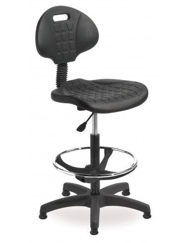 TABURETE INDUSTRIAL DE ROCADA REALIZADO EN POLÍMERO TÉCNICO COLOR NEGRO RD925N
