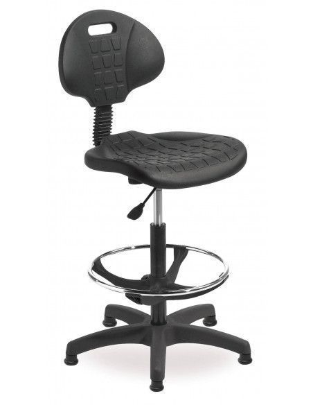 TABURETE INDUSTRIAL DE ROCADA REALIZADO EN POLÍMERO TÉCNICO COLOR NEGRO RD925N
