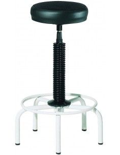 TABURETE RD-900 DE ROCADA CON 5 PIES Y ASIENTO TAPIZADO TAMAÑO 49X48 CM