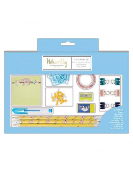CONJUNTO GRANDE DE PAPELERIA. ES UNA VIDA DE PEREZOSOS. DOCRAFTS