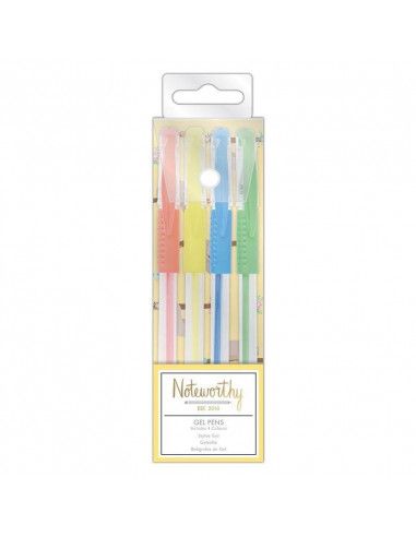 PACK DE 4 BOLÍGRAFOS DE GEL CON EL DISEÑO DE ES UNA VIDA DE PEREZOSOS DE LA MARCA DOCRAFTS