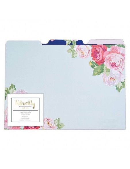 PACK DE 3 SEPARADORES DE ARCHIVOS DE LA MARCA DOCRAFTS CON UN DISEÑO FLORAL ESTAMPADO
