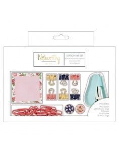 PEQUEÑO CONJUNTO DE PAPELERIA. CON DISEÑO FLORAL Y COLORES ZINGY