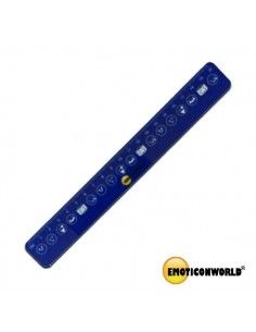 REGLA CON DIBUJOS DE EMOJIS COLOR AZUL 20CM