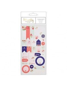 PACK DE 42 PEGATINAS CON UN DISEÑO FLORAL Y CONTRASTE EN SUS COLORES. DE LA MARCA DOCRAFTS