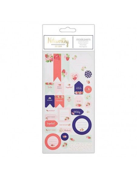 PACK DE 42 PEGATINAS CON UN DISEÑO FLORAL Y CONTRASTE EN SUS COLORES. DE LA MARCA DOCRAFTS