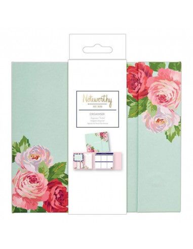 AGENDA ESPIRAL TAMAÑO A5 DE DOCRAFTS MODELO FLORAL CON COLORES CONTRASTADOS