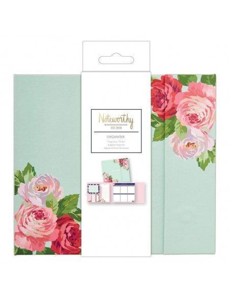 AGENDA ESPIRAL TAMAÑO A5 DE DOCRAFTS MODELO FLORAL CON COLORES CONTRASTADOS