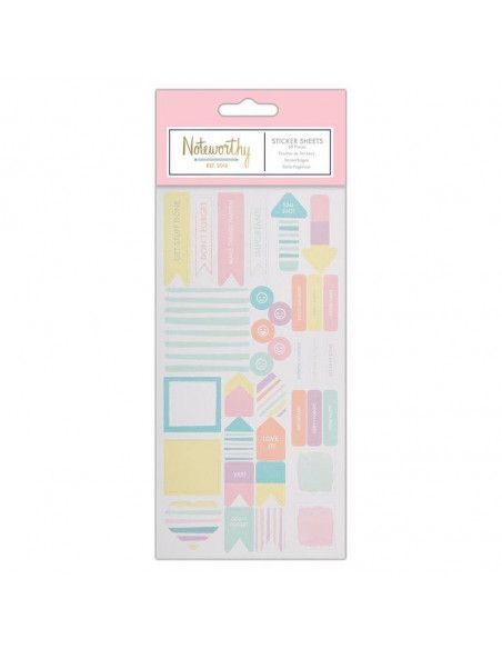 PACK DE PEGATINAS CON UN DISEÑO DE COLORES EN TONOS CLAROS DE LA MARCA DOCRAFTS 29 UND