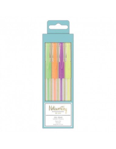 PACK DE BOLÍGRAFOS DE GEL CON EL DISEÑO DE PASTEL HUES DE LA MARCA DOCRAFTS 4 UND