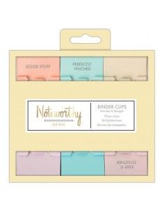 PACK DE 6 CLIPS PARA CARPETAS DE LA MARCA DOCRAFTS CON UN DISEÑO DE COLORES PASTEL HUES