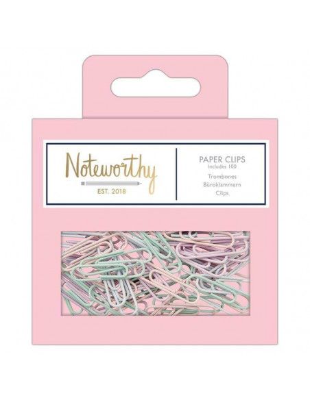 PACK DE 100 CLIPS PARA PAPEL MODELO PASTEL HUES DE LA MARCA DOCRAFTS