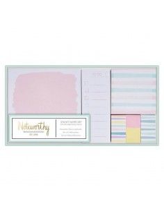 SET DE NOTAS ADHESIVAS DE DOCRAFTS CON UN DISEÑO A RAYAS CON COLORES PASTEL DE DISTINTOS TAMAÑOS