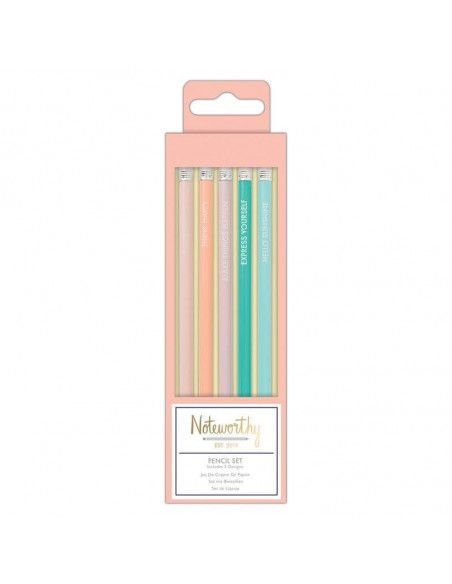 SET DE LÁPICES CON GOMA DE LA MARCA DOCRAFTS CON EL DISEÑO DE COLOR DE PASTEL HUES 5 UND