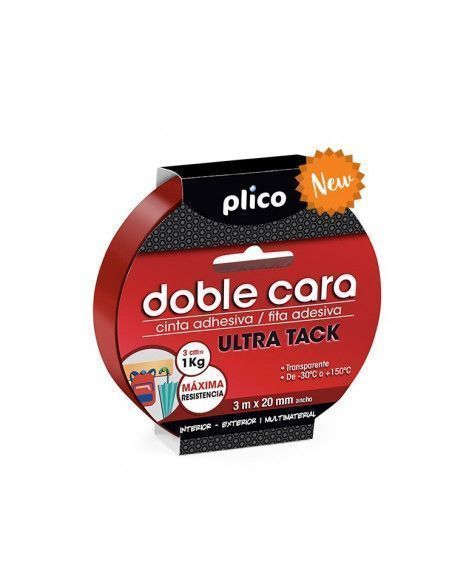 CINTA ADHESIVA DE DOBLE CARA ULTRA TACK DE LA MARCA PLICO 3 M X20 MM