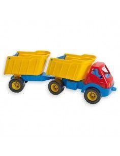 CAMIÓN TIPO VOLQUETE CON REMOLQUE REALIZADO EN PLÁSTICO ECO DE LA MARCA ANDREU TOYS